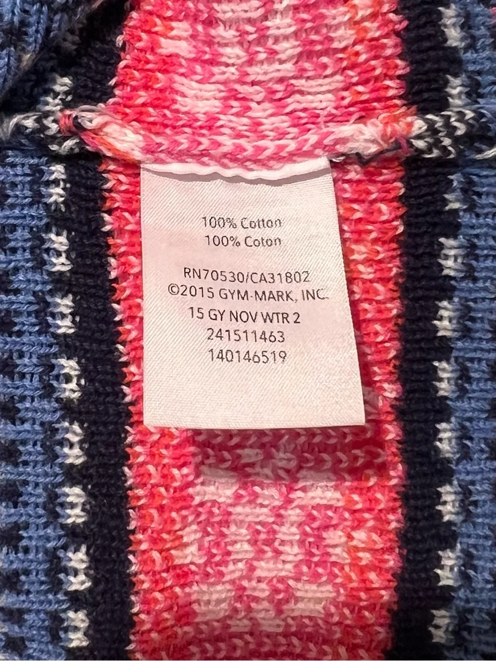 Gymboree Gray Knit Skirt with Pink & Navy Fair Isle Trim
